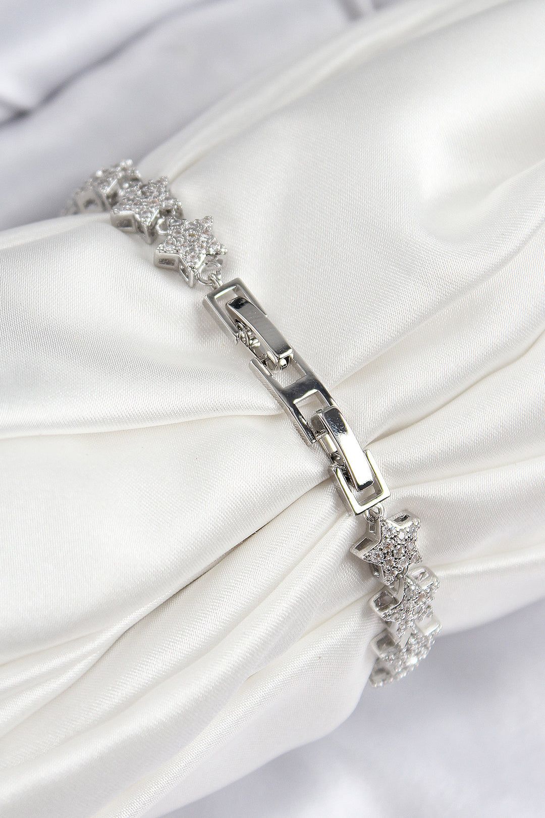 EBJ VIP Series Silver Color Women's Bracelet with Row of Star Model Zircon Stones - Tucson