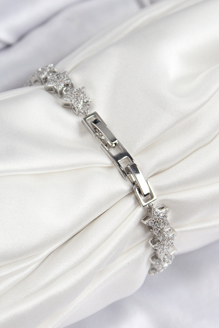 EBJ VIP Series Silver Color Women's Bracelet with Row of Star Model Zircon Stones - Tucson
