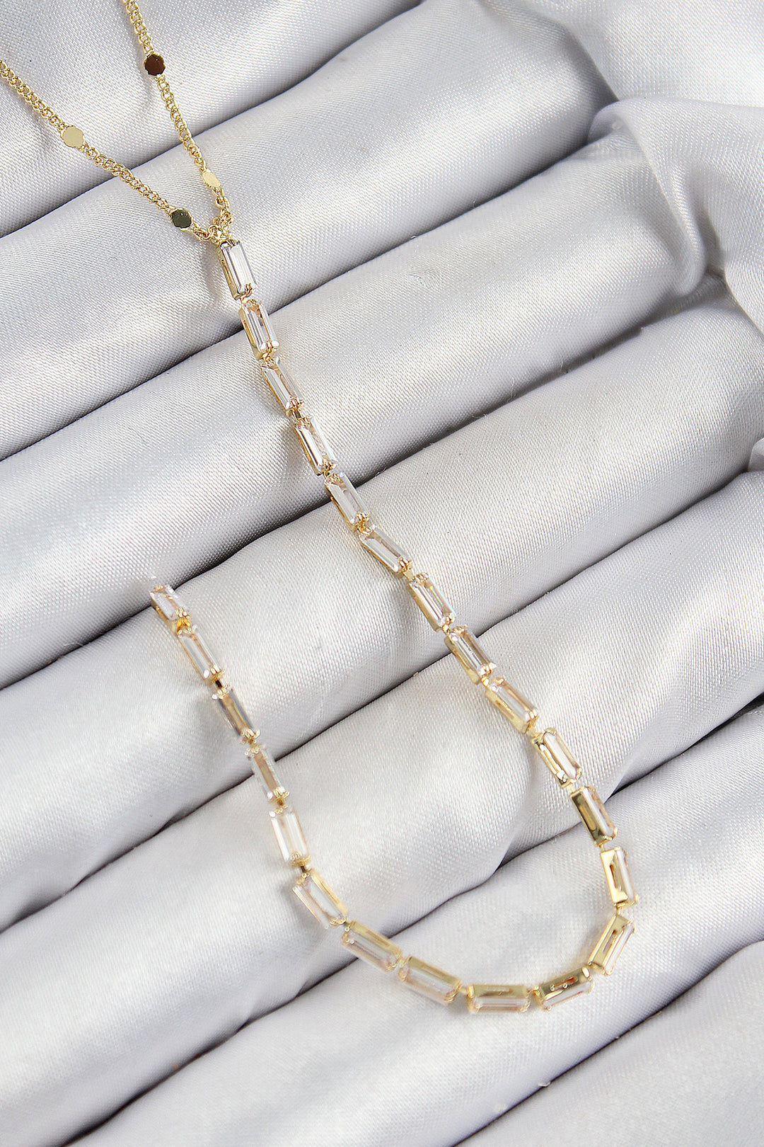 EBJ Rice Zircon Stone Model Gold Color Y Necklace - Cheltenham