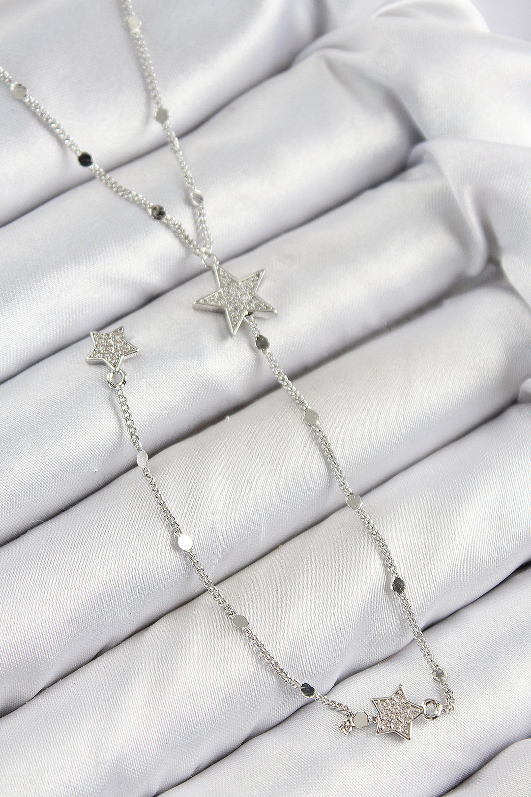 EBJ Rice Zircon Stone Star Model Silver Color Y Necklace - Brighton