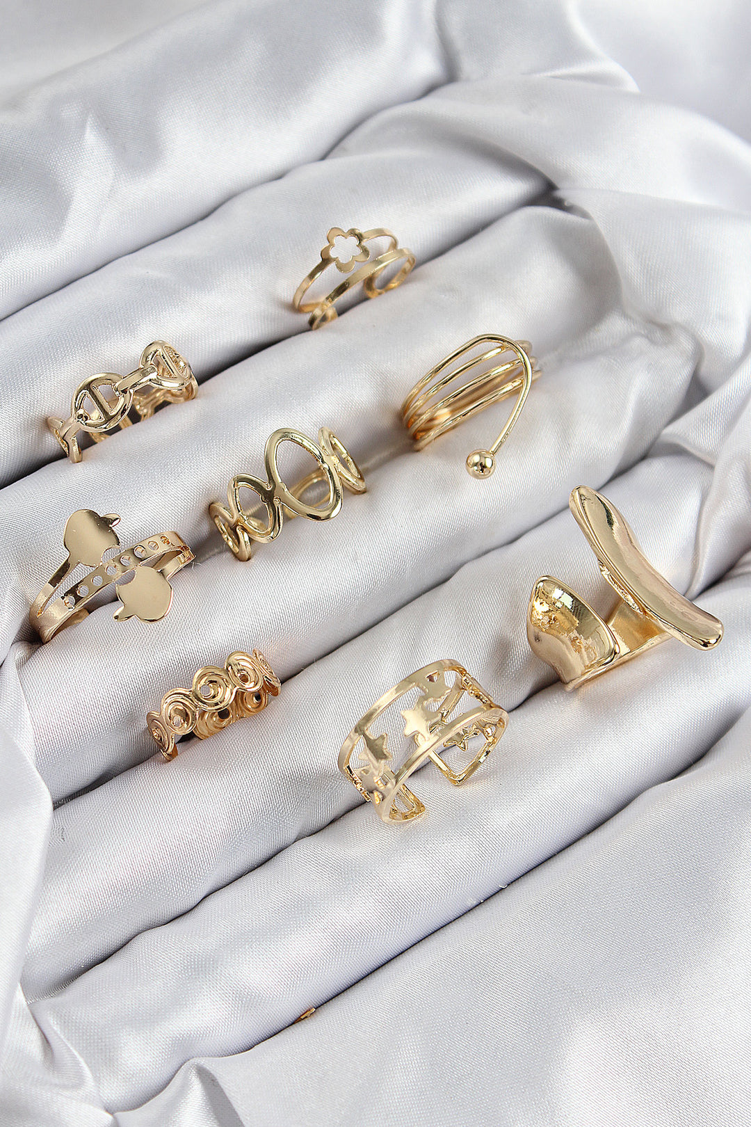 EBJ Rice Spiral and Star Model Gold Color Women's Ring Set - Tamuín