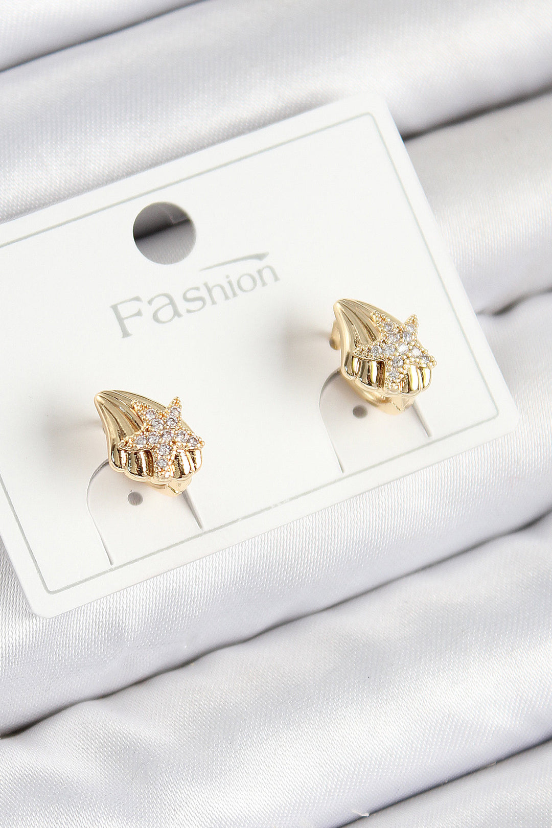 EBJ Rice Zircon Stone Star Model Gold Color Children's Earring - Kramatorsk