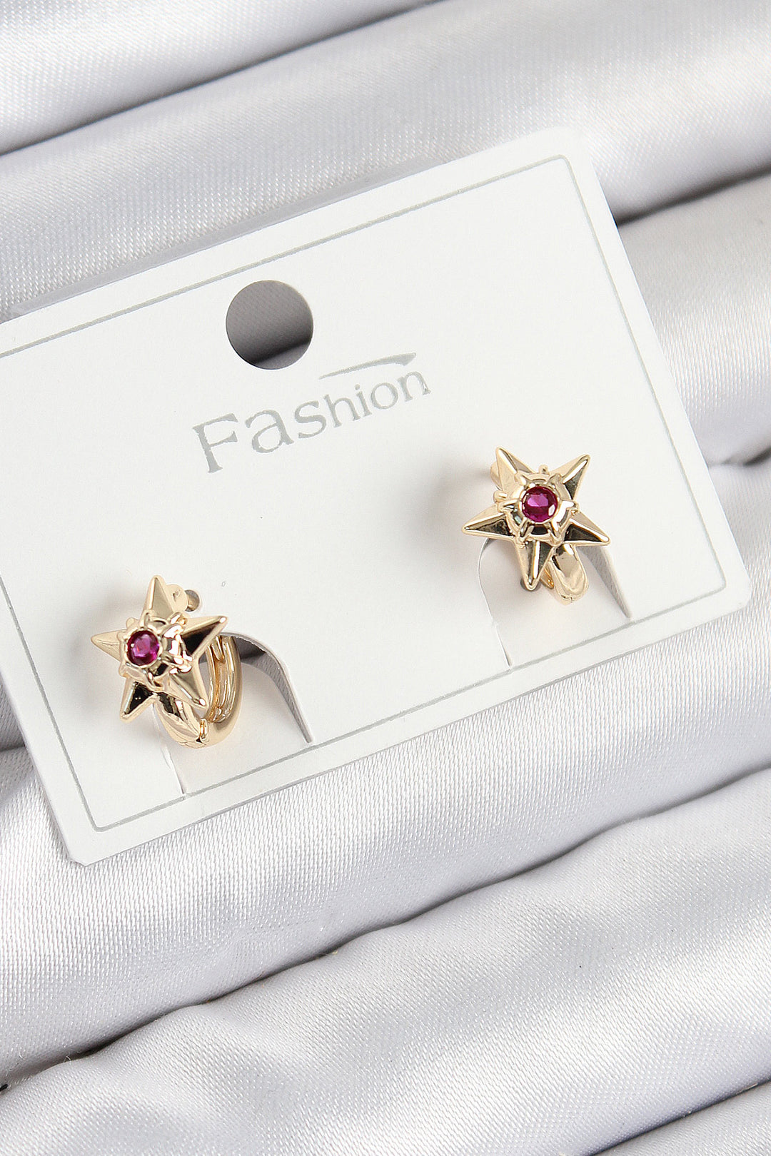 EBJ Rice Zircon Stone Star Model Gold Color Children's Earring - Guiseley