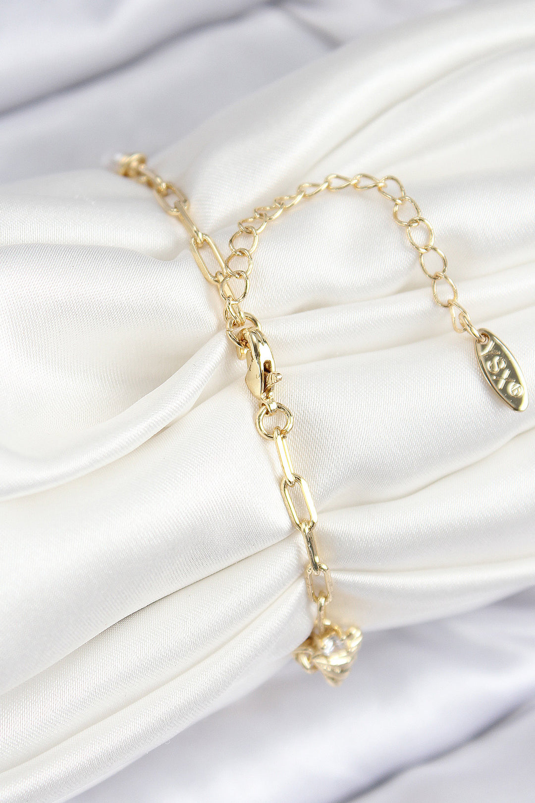 EBJ Rice Zircon Stone Sea Shell Model Gold Color Women's Bracelet - Middleton