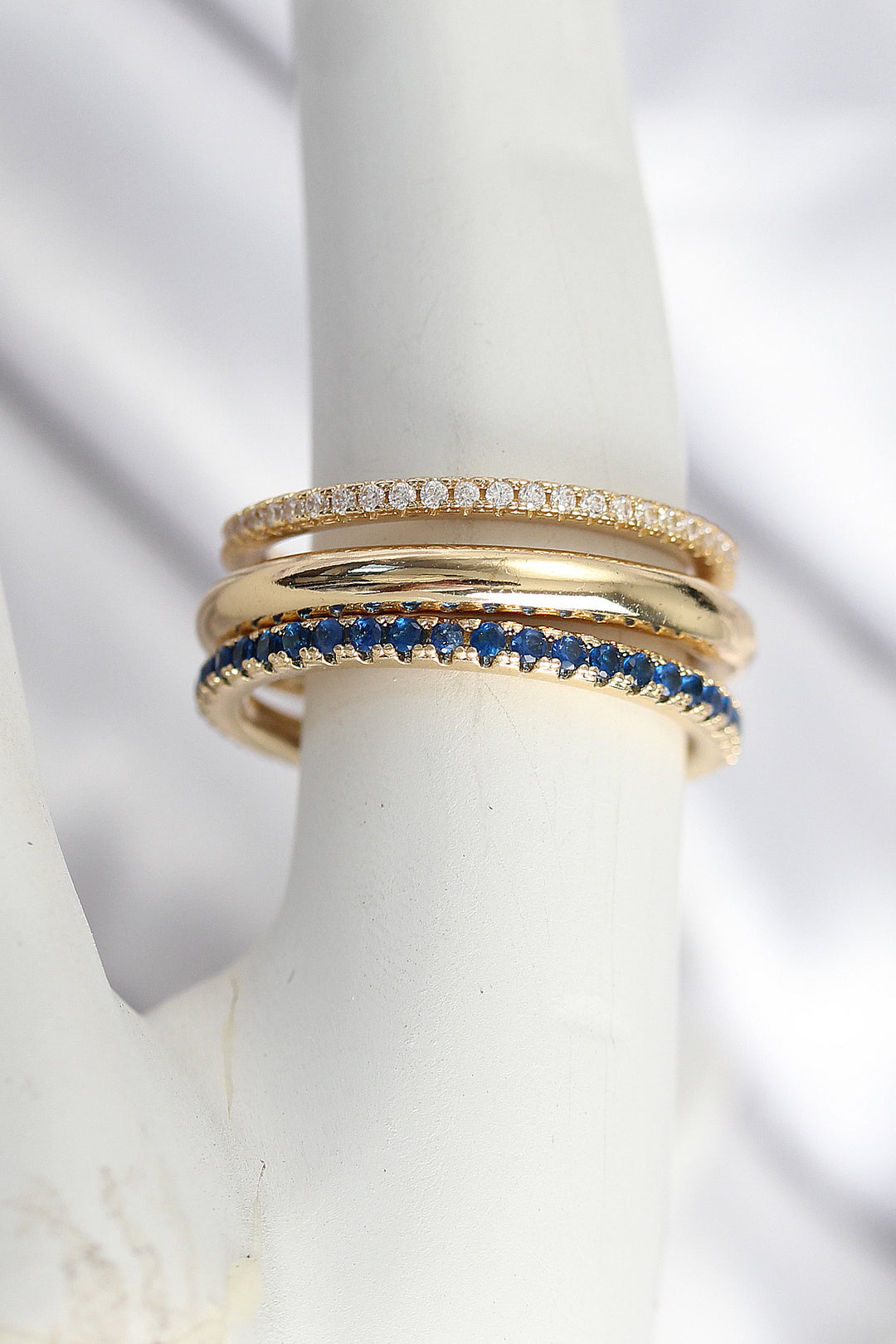 EBJ Rice Zircon Stone Mixed Color 3-Piece Women's Ring - Las Maravillas