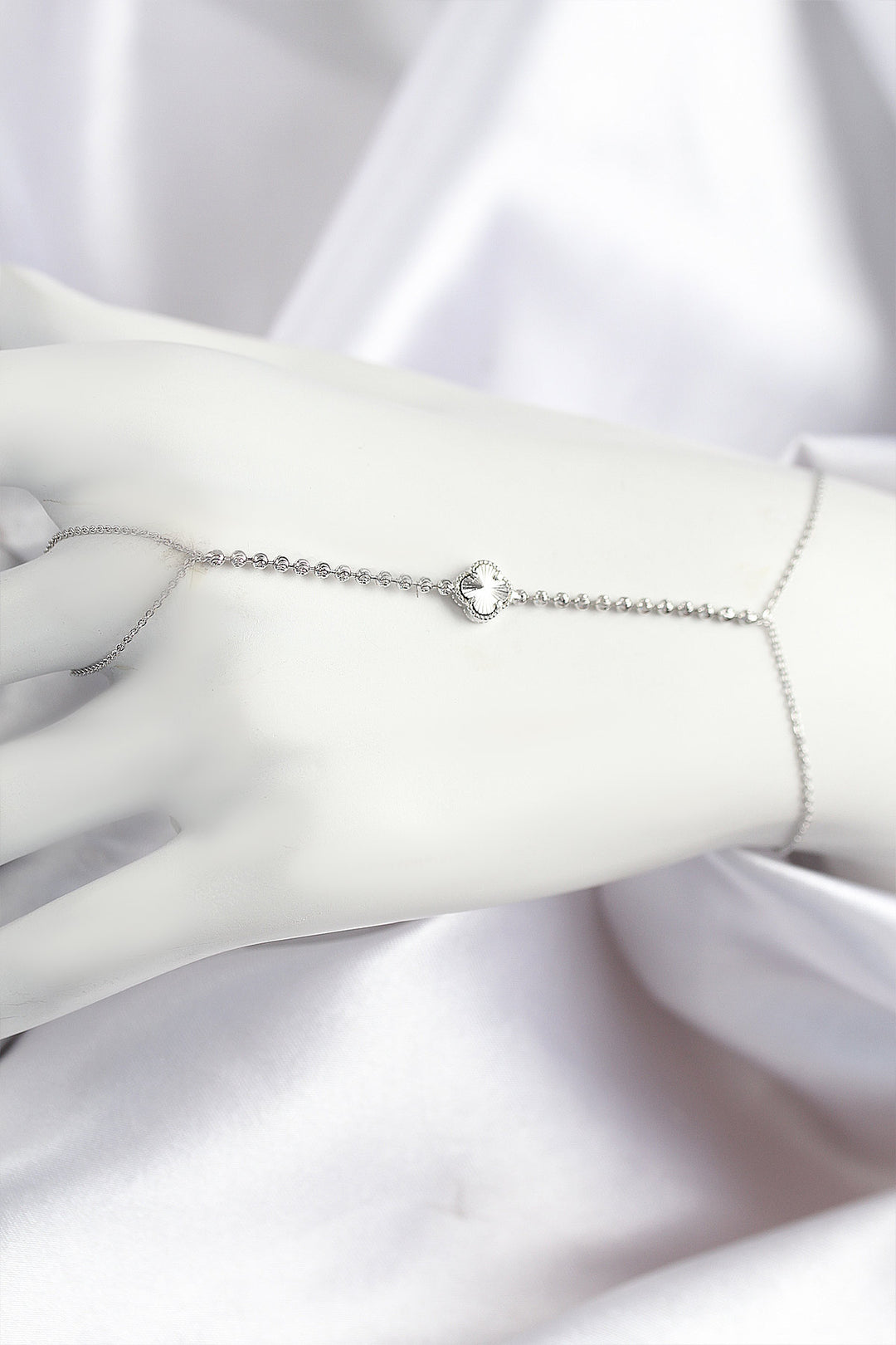 EBJ Rice Zircon Stone Clover Model Silver Color Şahmeran - Ravensburg