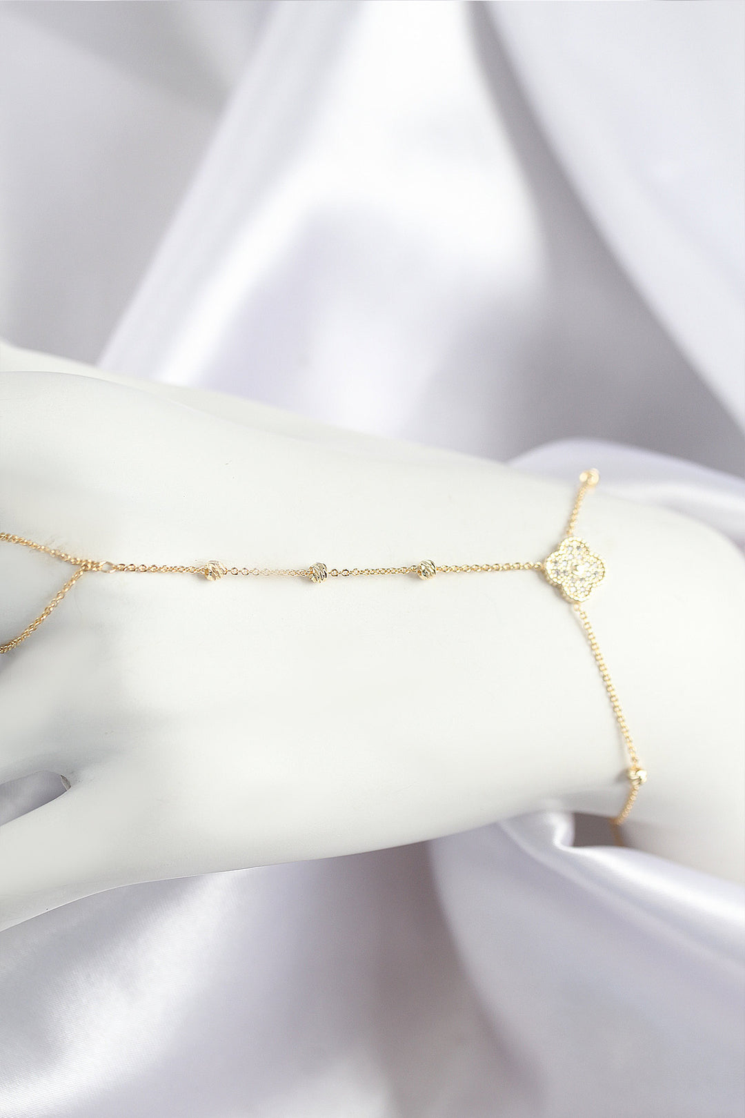 EBJ Rice Zircon Stone Clover Model Gold Color Şahmeran - Allen
