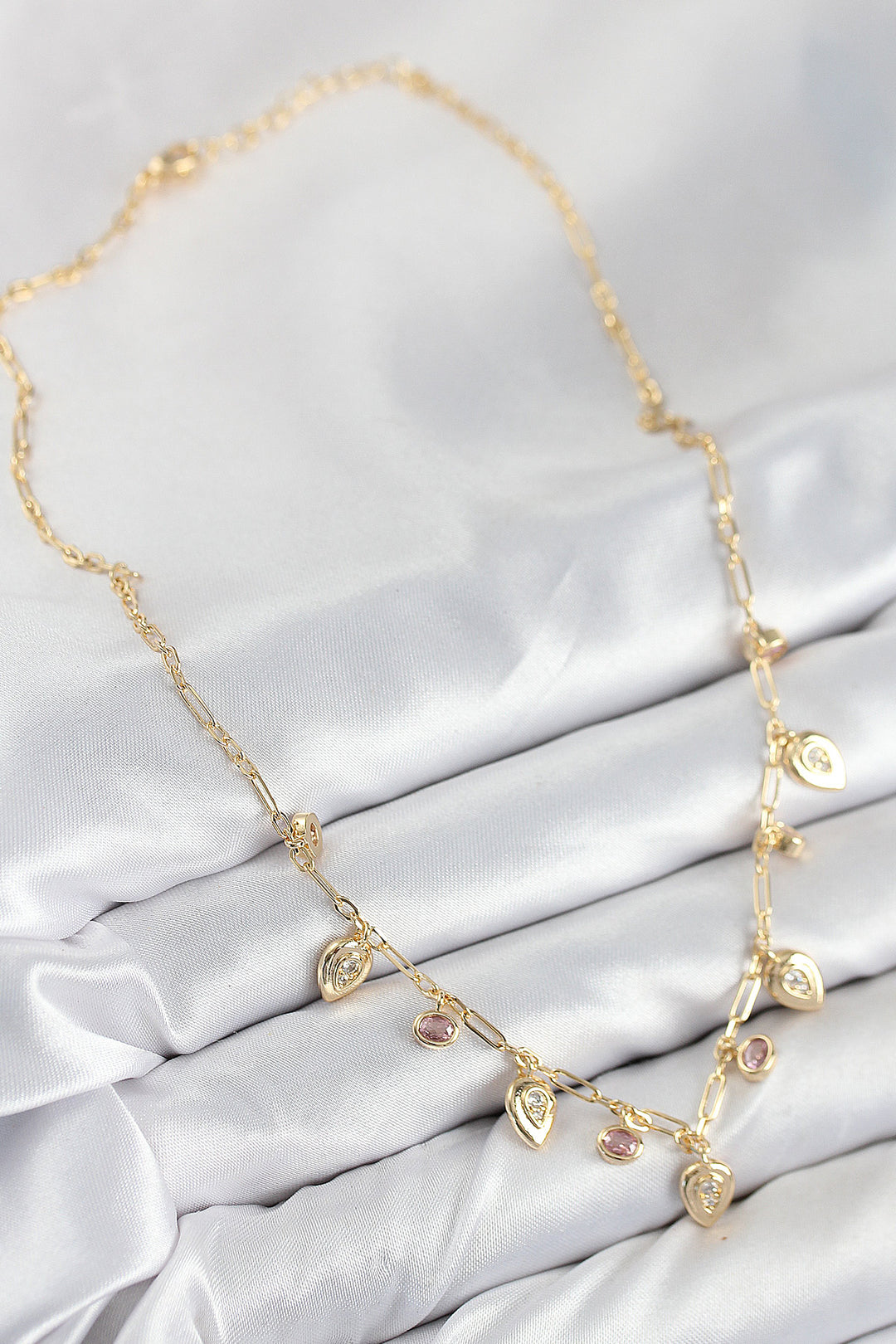 EBJ Rice Zircon Stone Pendant Drop Model Gold Color Women's Necklace - West Seneca