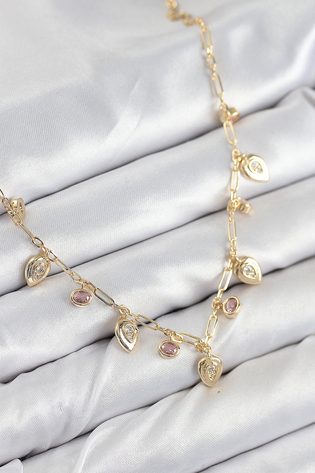 EBJ Rice Zircon Stone Pendant Drop Model Gold Color Women's Necklace - West Seneca
