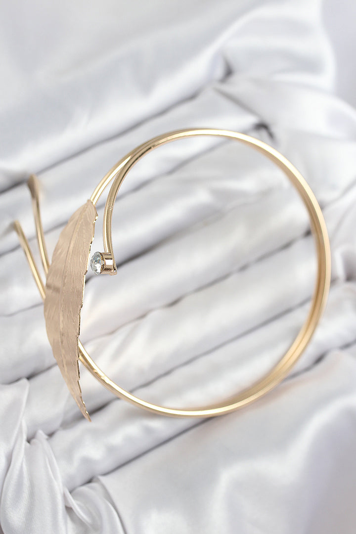 EBJ Rice Leaf Pattern Gold Color Women's Arm Bracelet - Warner Robins