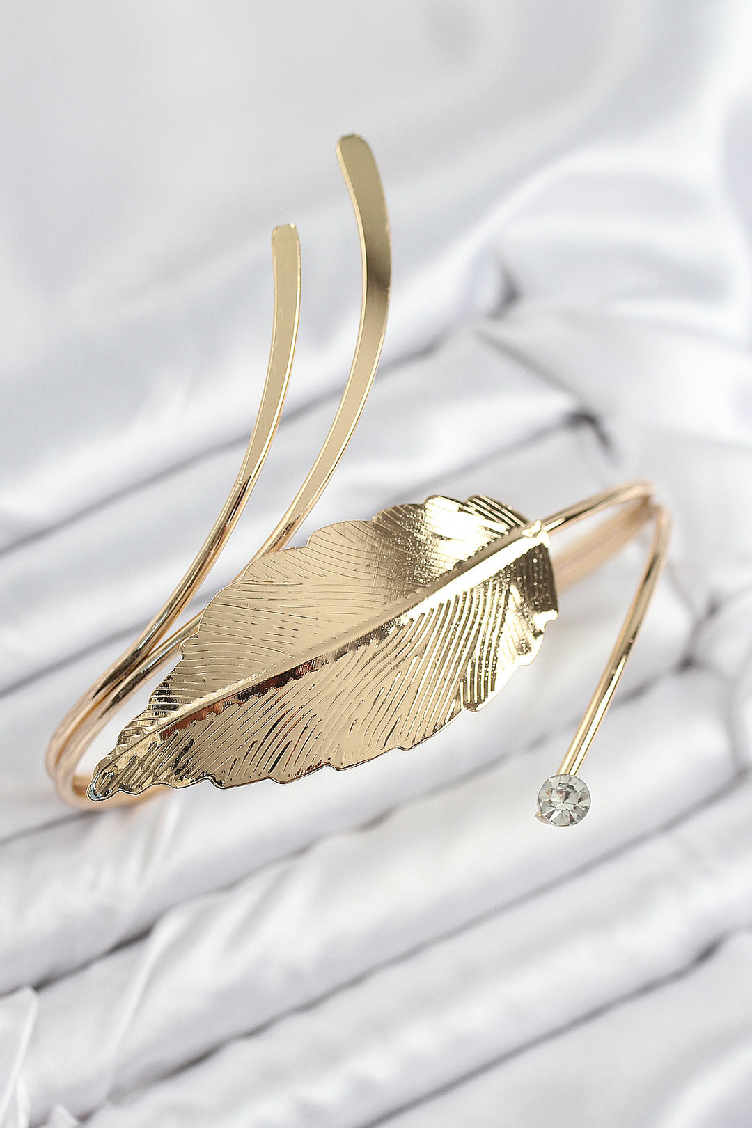 EBJ Rice Leaf Pattern Gold Color Women's Arm Bracelet - Warner Robins