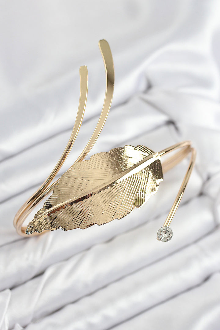 EBJ Rice Leaf Pattern Gold Color Women's Arm Bracelet - Warner Robins