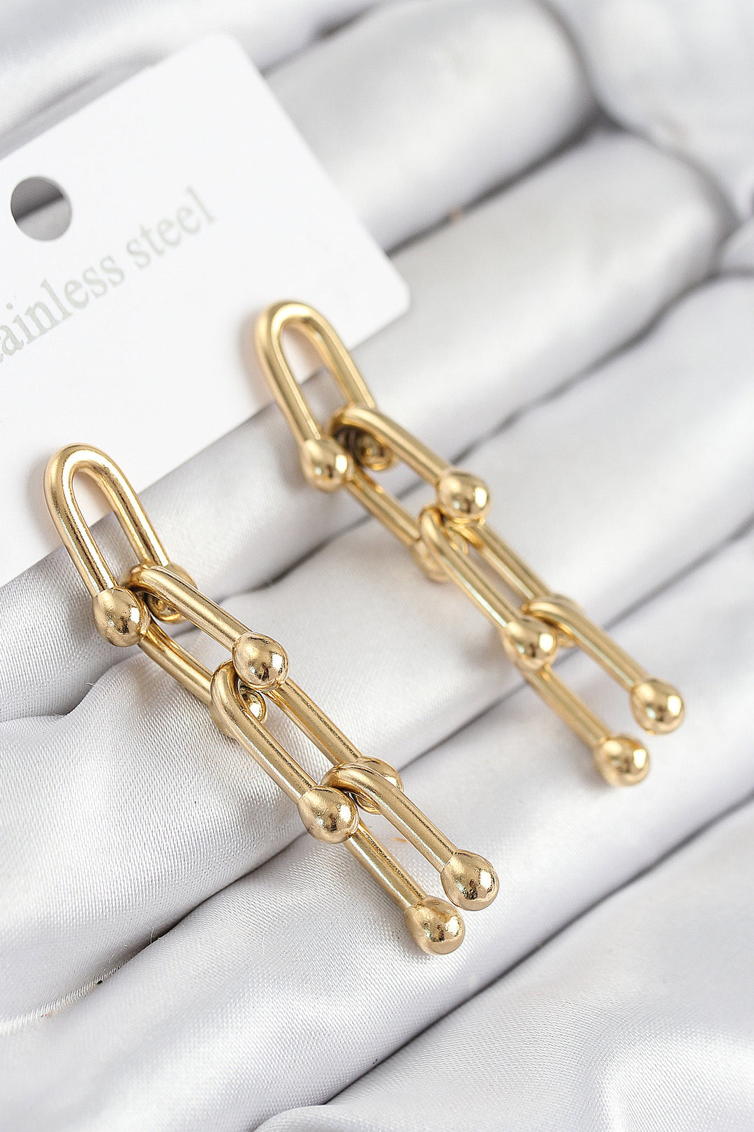 EBJ 316L Stainless Steel Dangling Tiffany Style Gold Color Women's Earrings - Senigallia