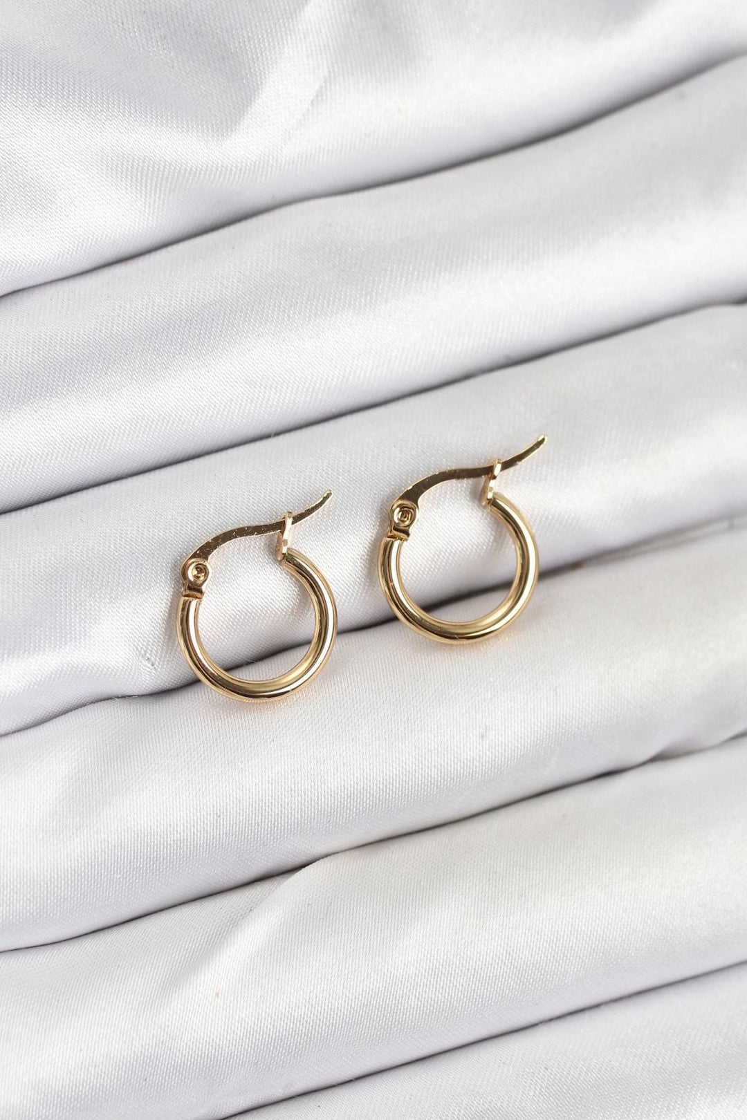EBJ 316L Steel Gold Color 12 mm Ring Women's Earring - Lauderdale Lakes