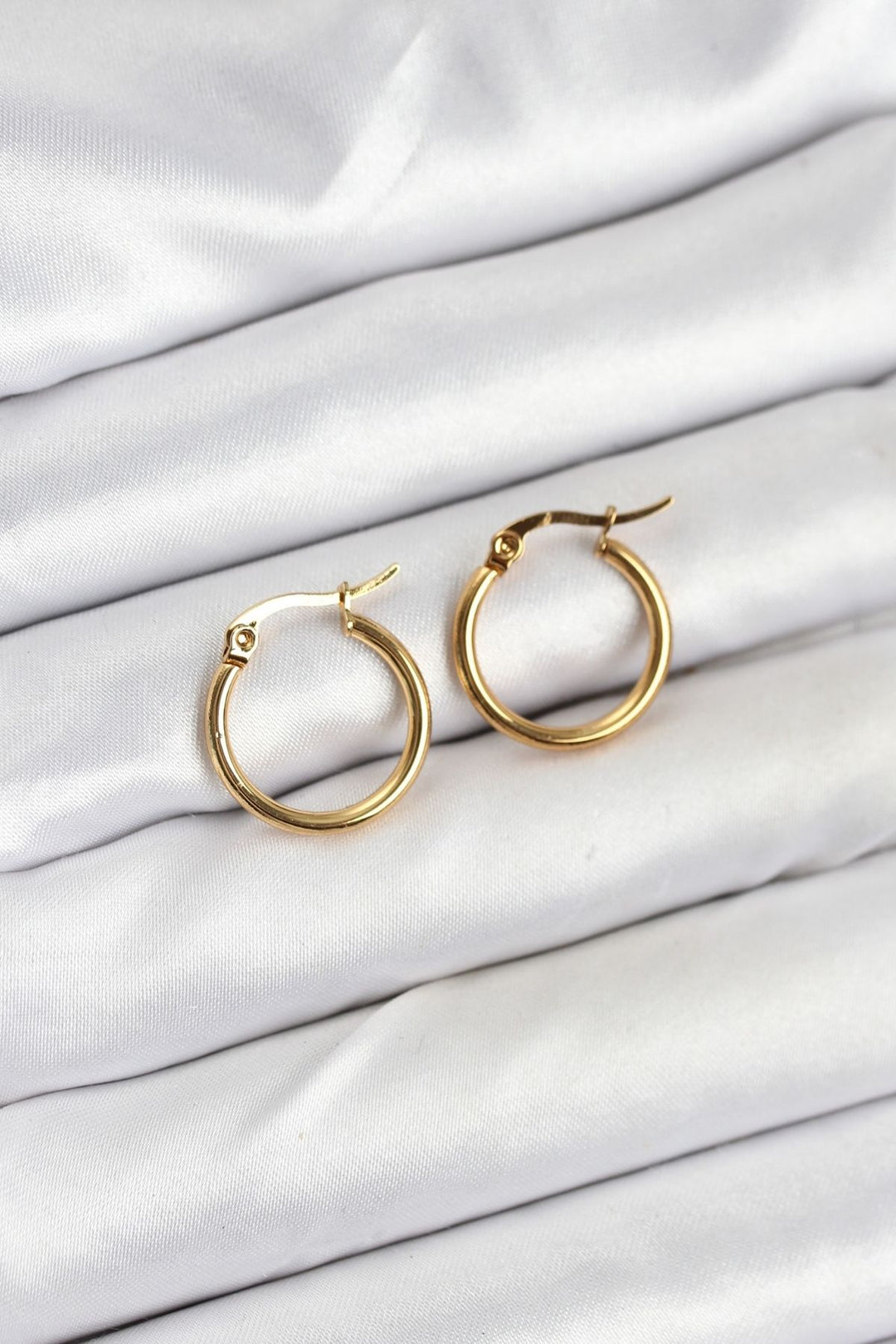 EBJ 316L Steel Gold Color 15 mm Ring Women's Earring - Quartu Sant’Elena