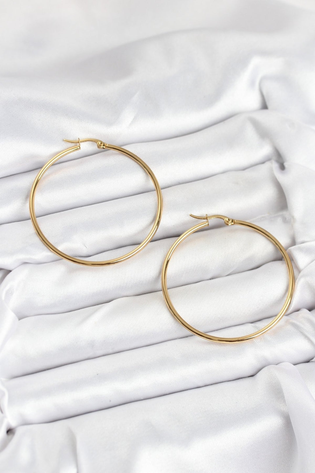 EBJ 316L Steel Gold Color 45 mm Ring Women's Earring - Santiago de Compostela