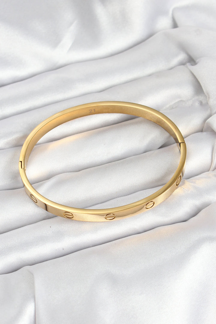 EBJ 316L Steel Gold Color 65 mm Women's Cuff Bracelet - Goch