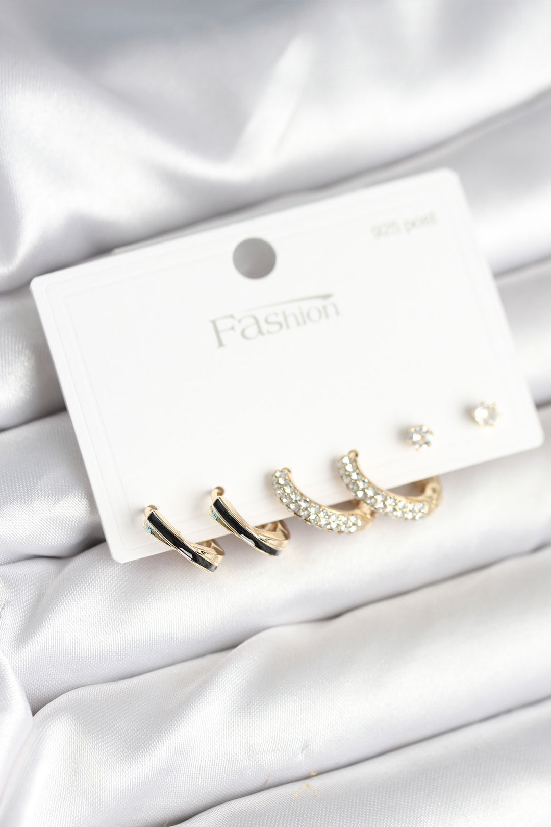 EBJ Gold Color Brass Zircon Stone 925 Sterling Silver Stud Earring Set for Women - Garden Grove