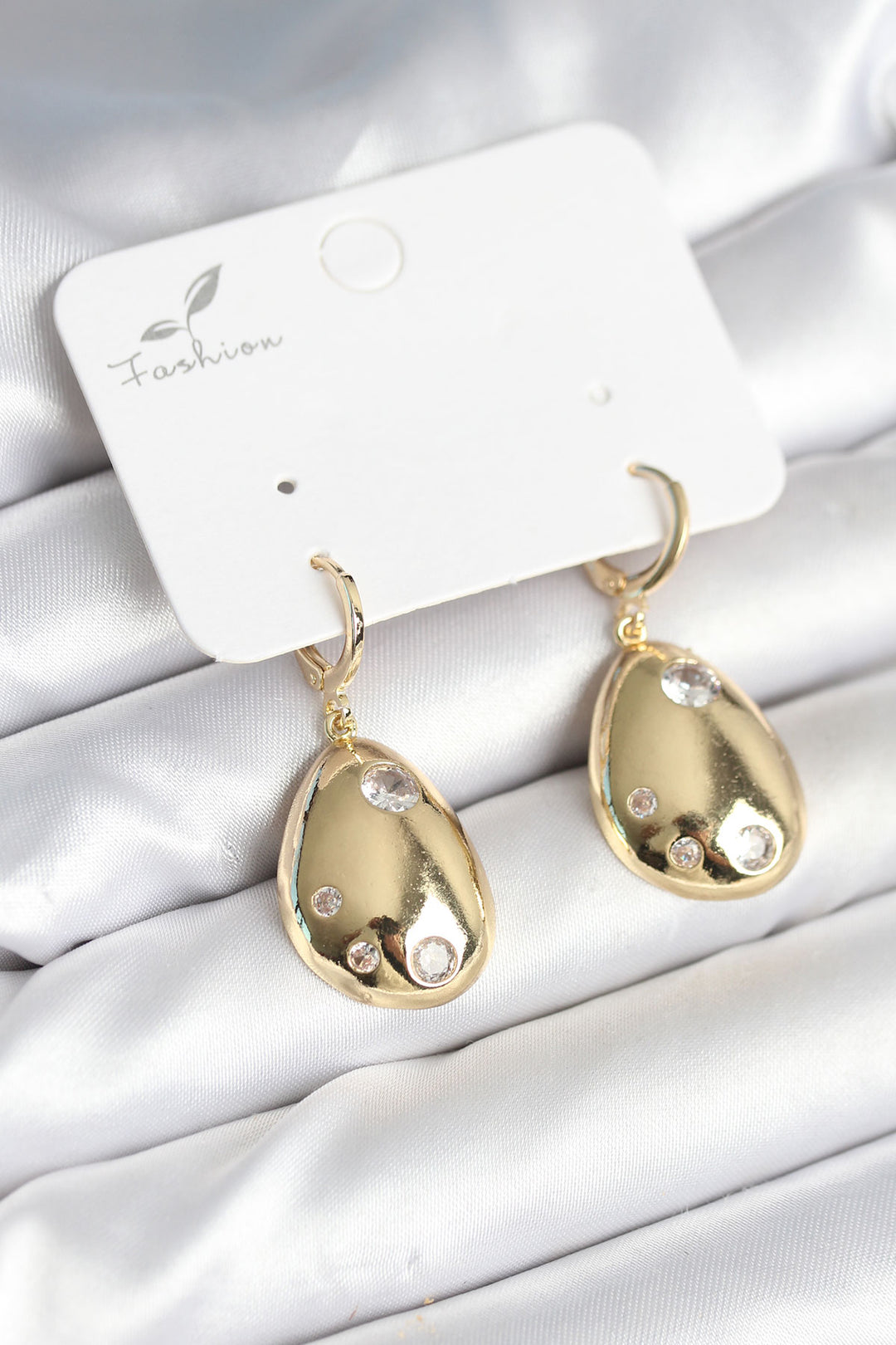 EBJ Gold Color Brass Teardrop Model Women's Earrings - Foggia