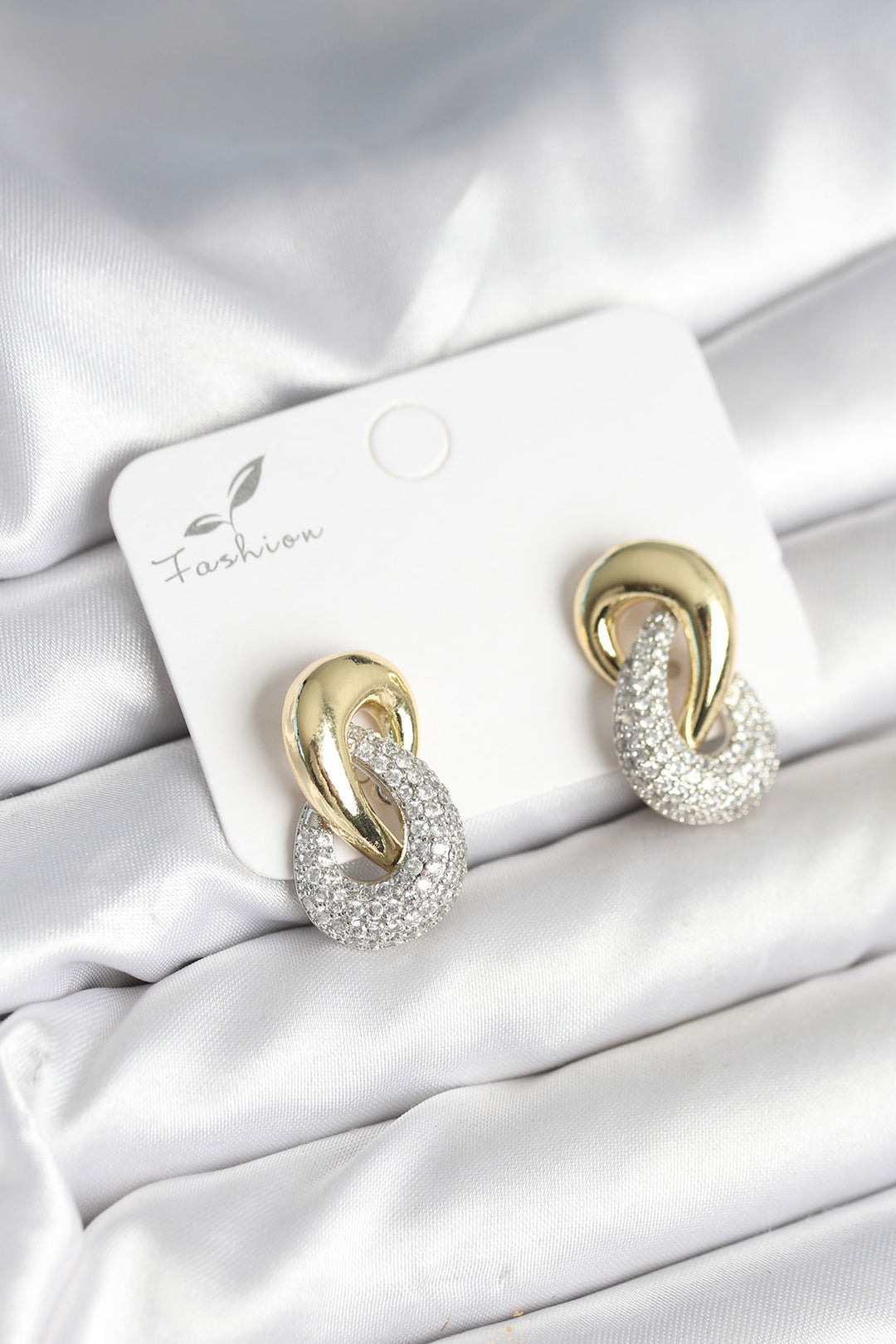 EBJ Spiral Model Gold Silver Color Brass Women's Earring - Hilversum