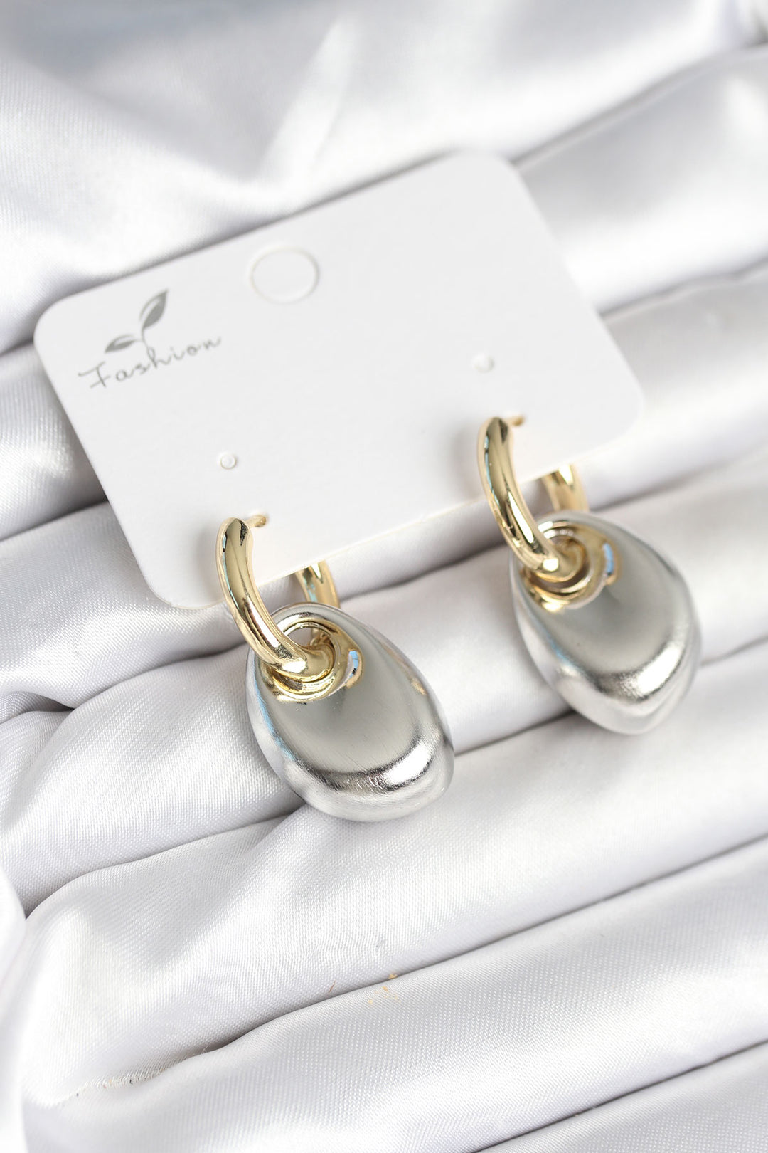EBJ Rice Drop Model Silver Gold Color Women's Earrings - Bârlad