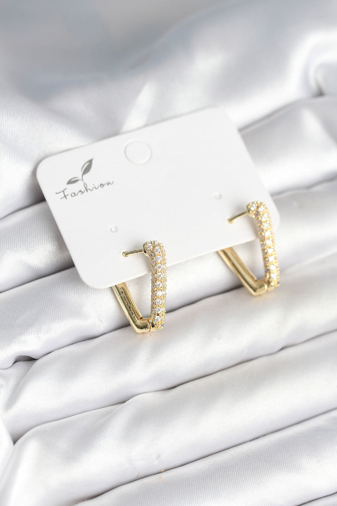 EBJ Triangle Model Earrings with Zircon Stone for Women - Jette