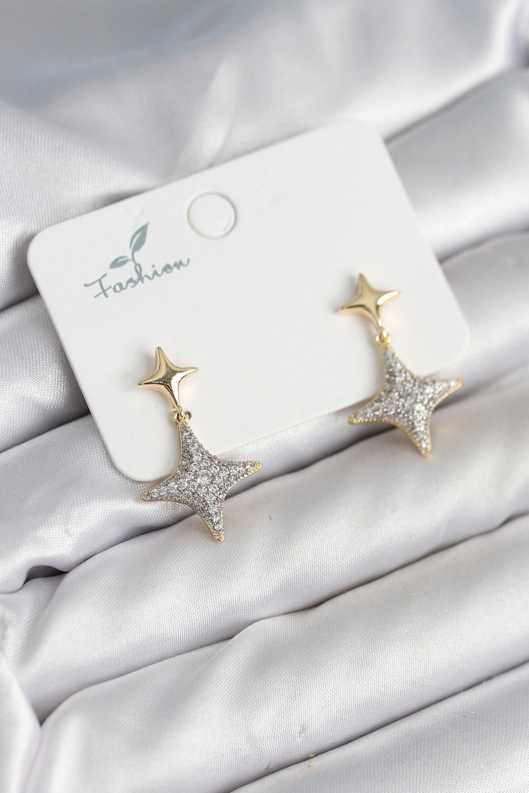EBJ Polaris Star Brass Gold Color Zircon Stone Women's Earring - Paracho de Verduzco