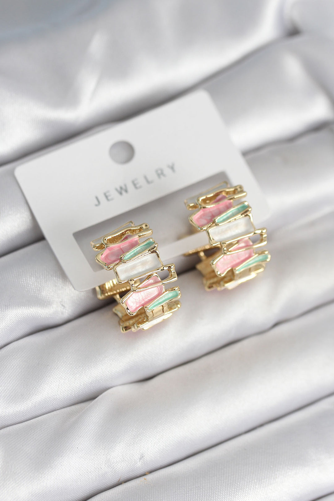 EBJ Enamel Mixed Color Gold Brass Women's Earrings - Manukau City