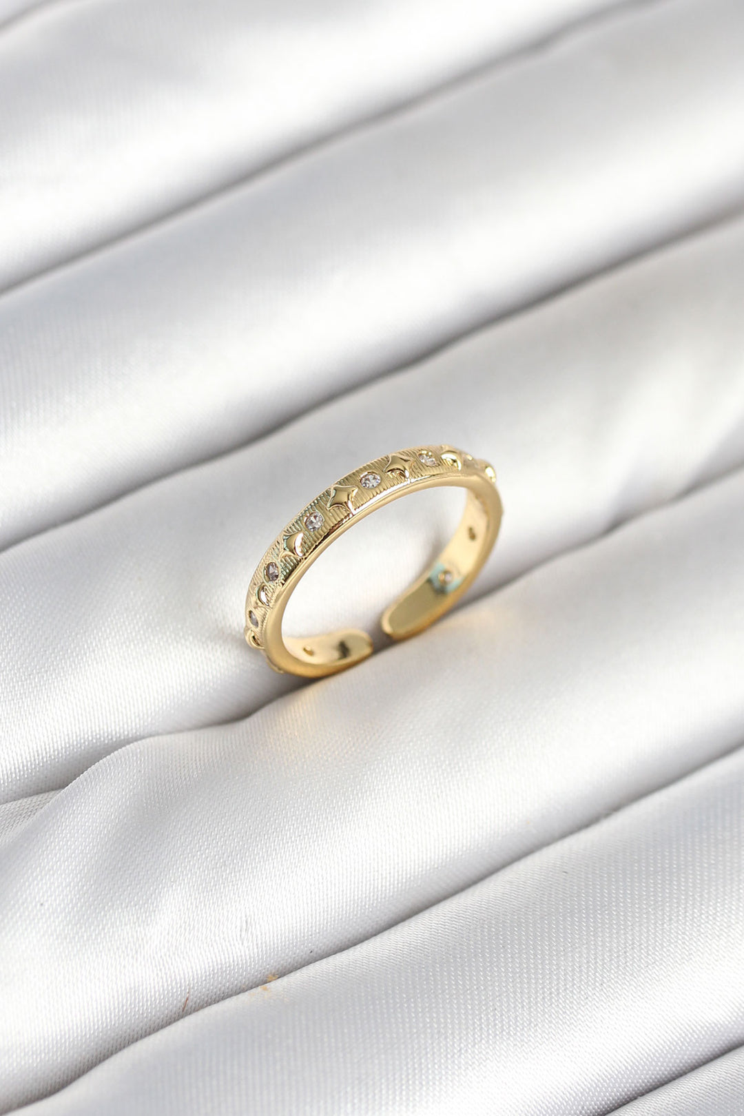 EBJ Gold Color Zircon Stone Women's Ring with Rice - Gravesend
