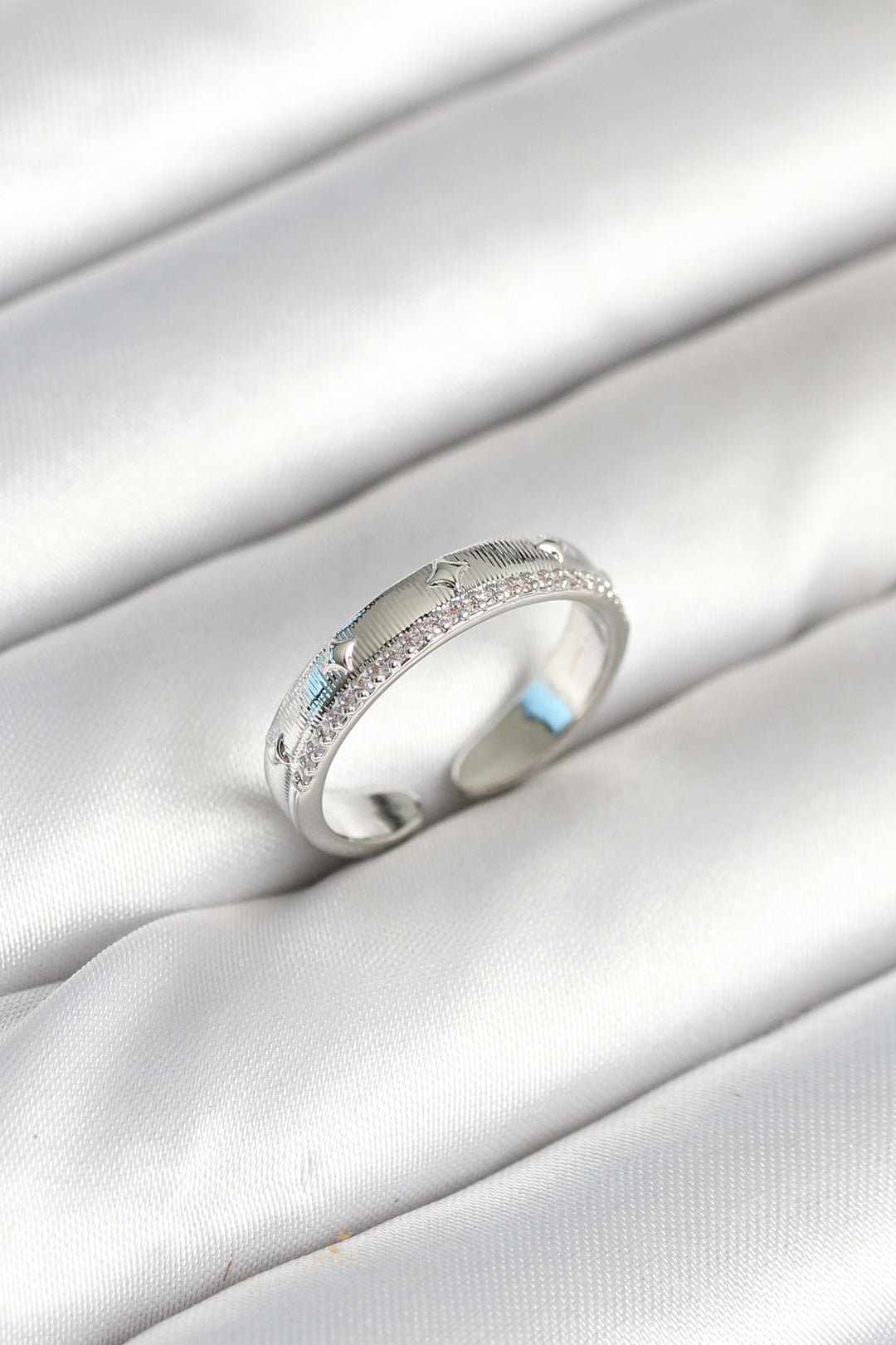 EBJ Silver Color Band Ring with Zircon Stone for Women - Randolph