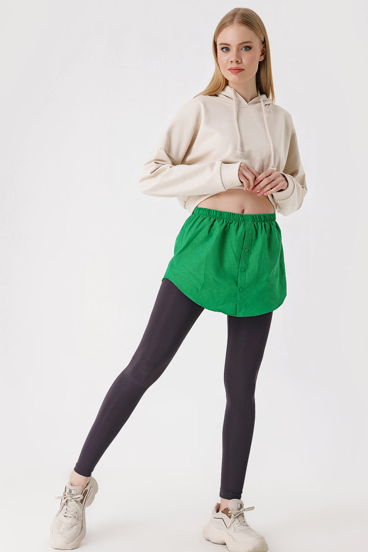 BGD Women Sweatshirt and Sweater Under Shirt Skirt - Green - Avondale