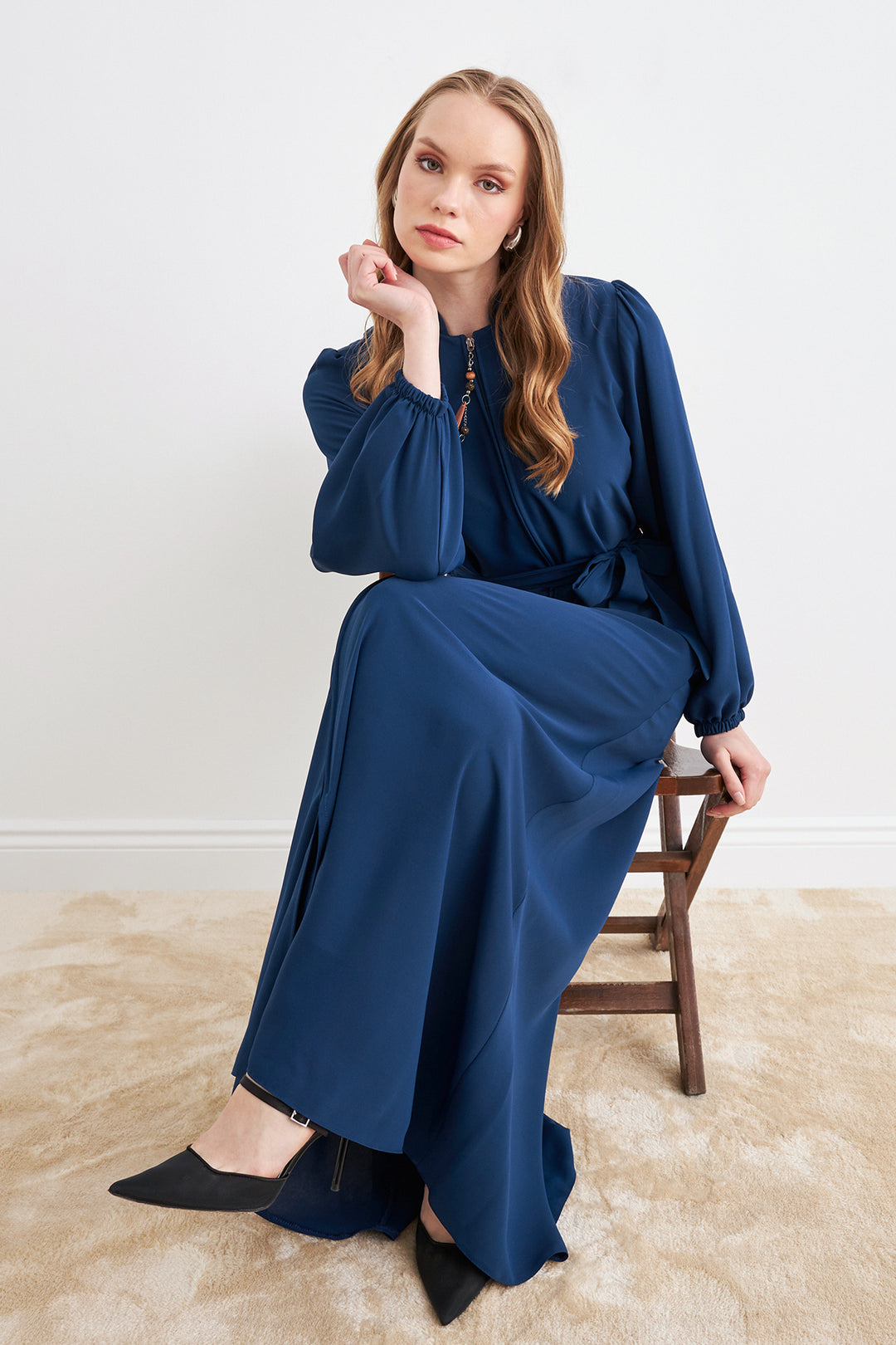 ZRF Women Belted Abaya - Indigo - Penfield