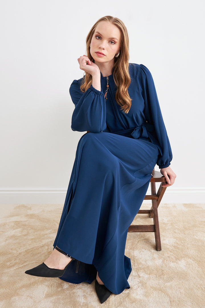 ZRF Women Belted Abaya - Indigo - Penfield