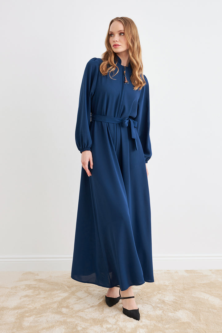 ZRF Women Belted Abaya - Indigo - Penfield