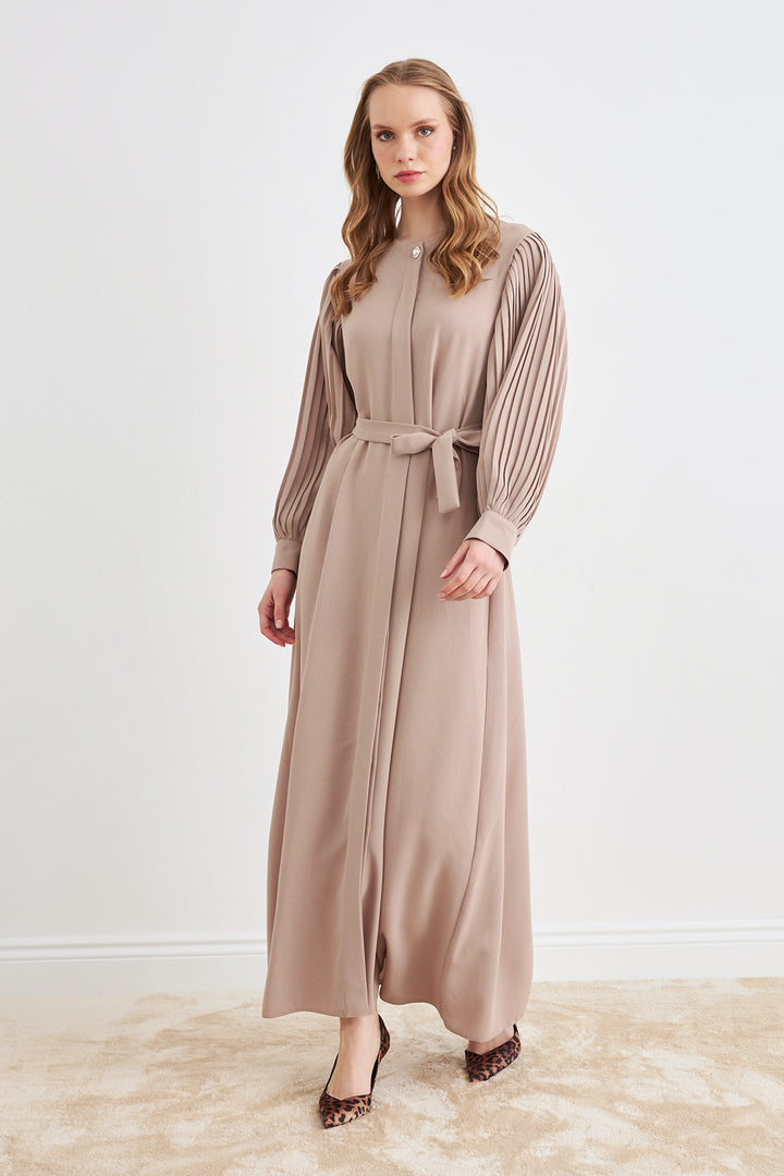 ZRF Women Sleeves Puffy Abaya - Beige - Zaventem