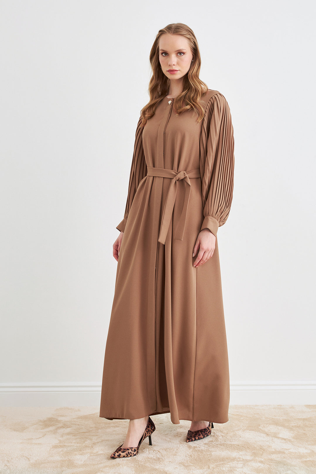 ZRF Women Sleeves Puffy Abaya - Camel - Southend