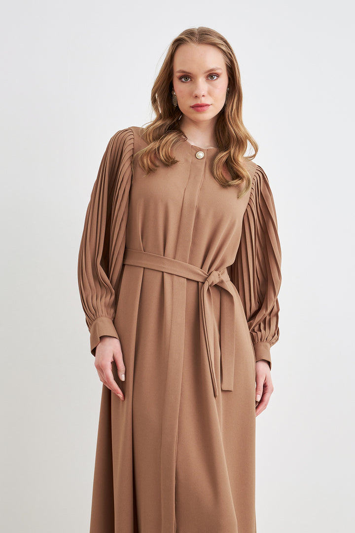 ZRF Women Sleeves Puffy Abaya - Camel - Southend