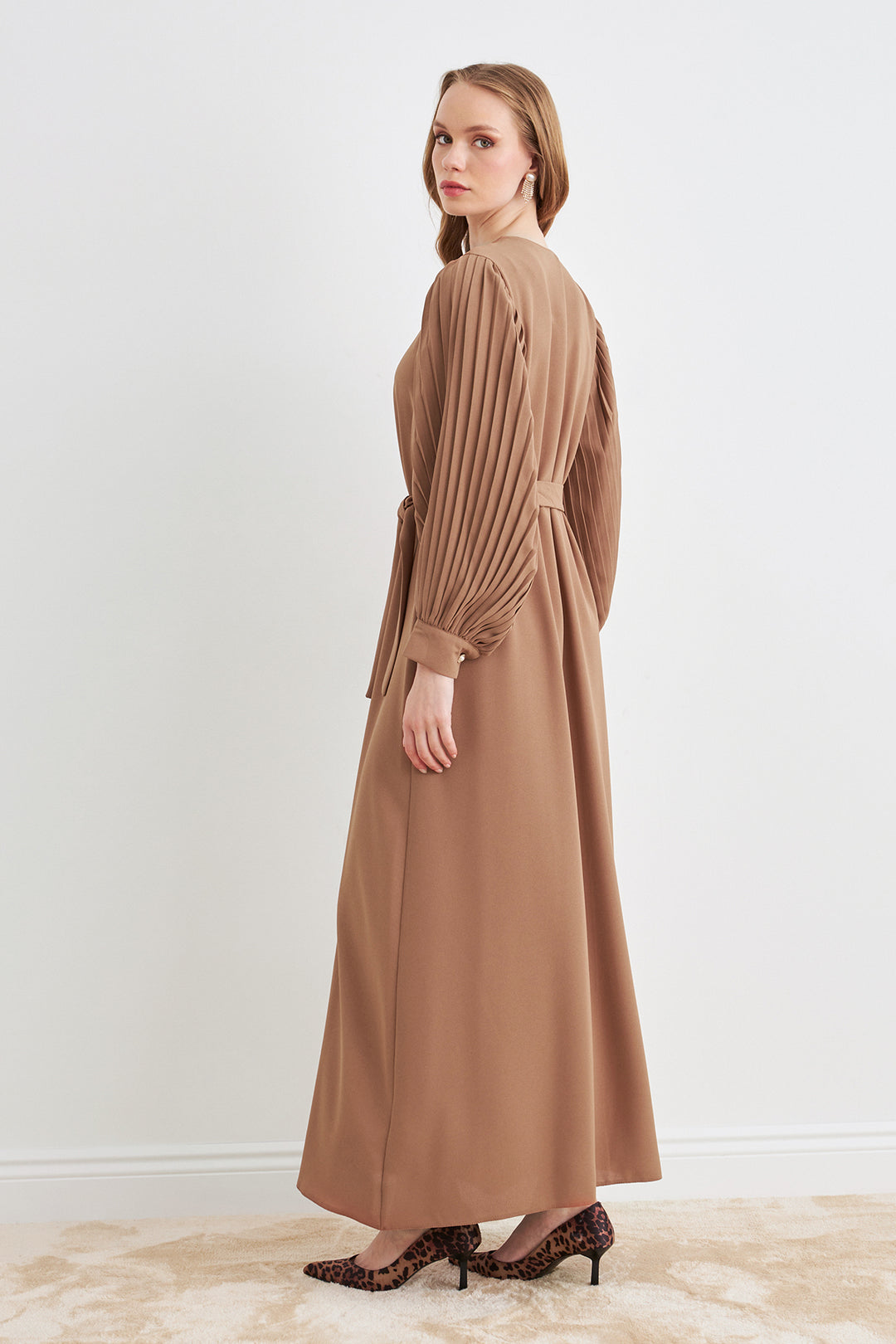 ZRF Women Sleeves Puffy Abaya - Camel - Southend