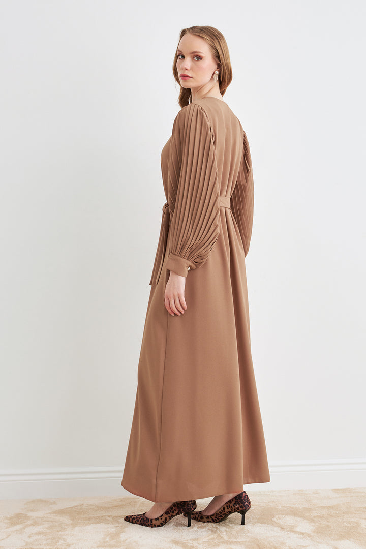 ZRF Women Sleeves Puffy Abaya - Camel - Southend