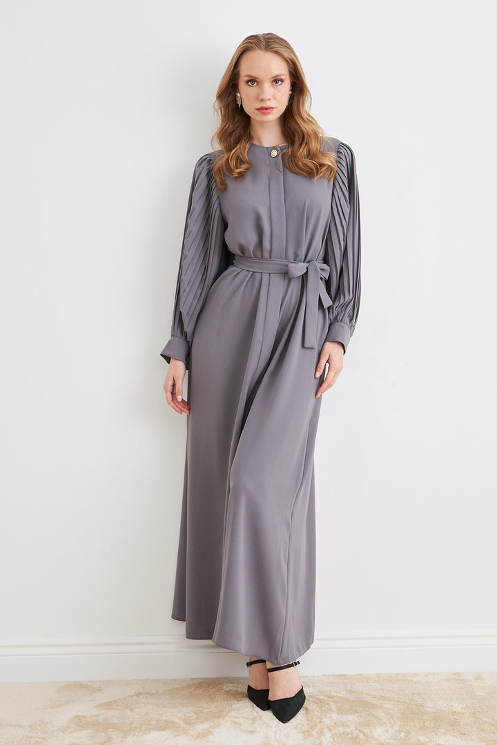 ZRF Women Sleeves Puffy Abaya - Gray - Hammersmith