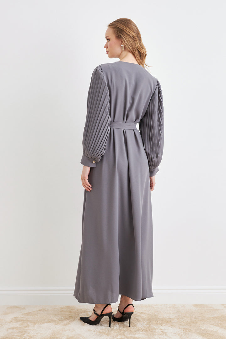 ZRF Women Sleeves Puffy Abaya - Gray - Hammersmith