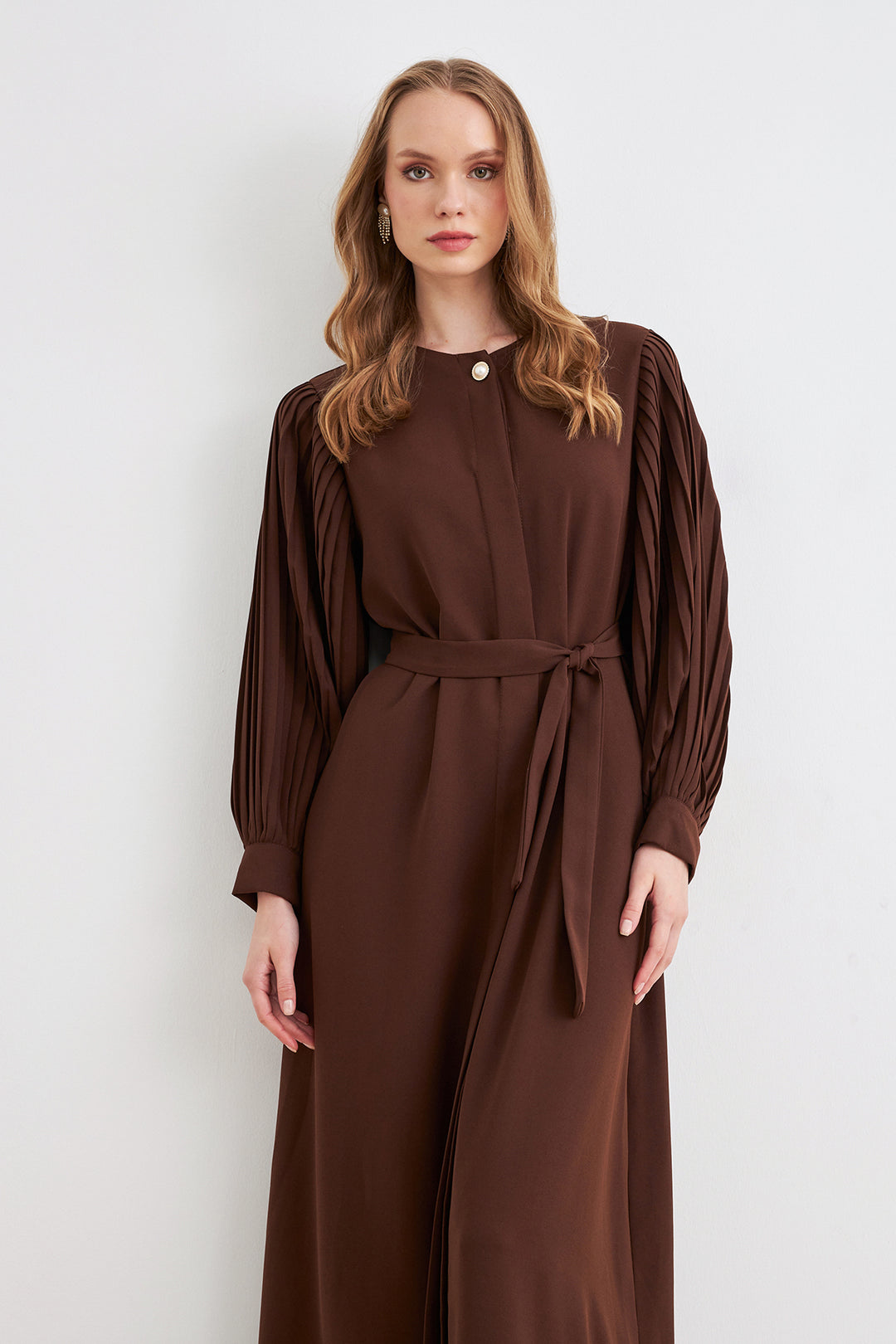 ZRF Women Sleeves Puffy Abaya - Brown - Mayagüez