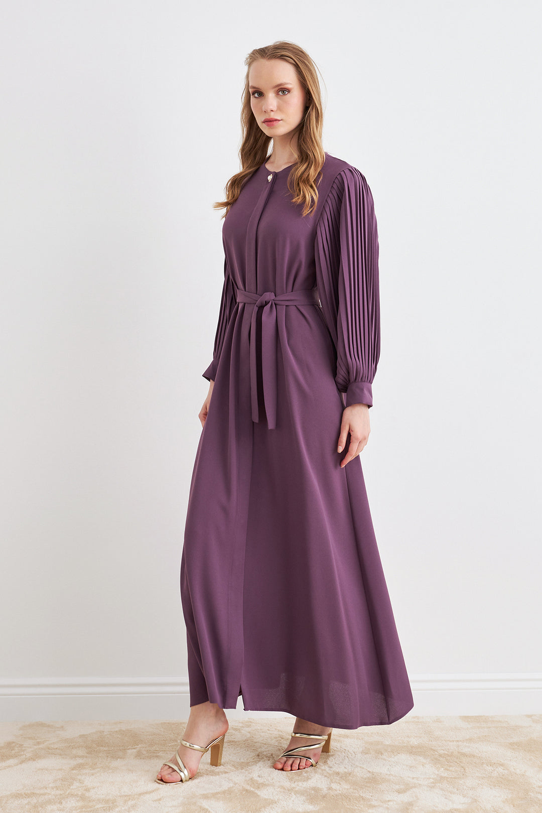 ZRF Women Sleeves Puffed Abaya - Lilac - Kannapolis