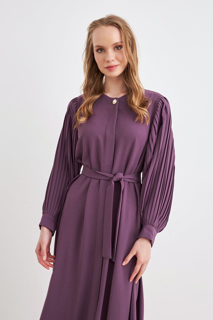 ZRF Women Sleeves Puffed Abaya - Lilac - Kannapolis