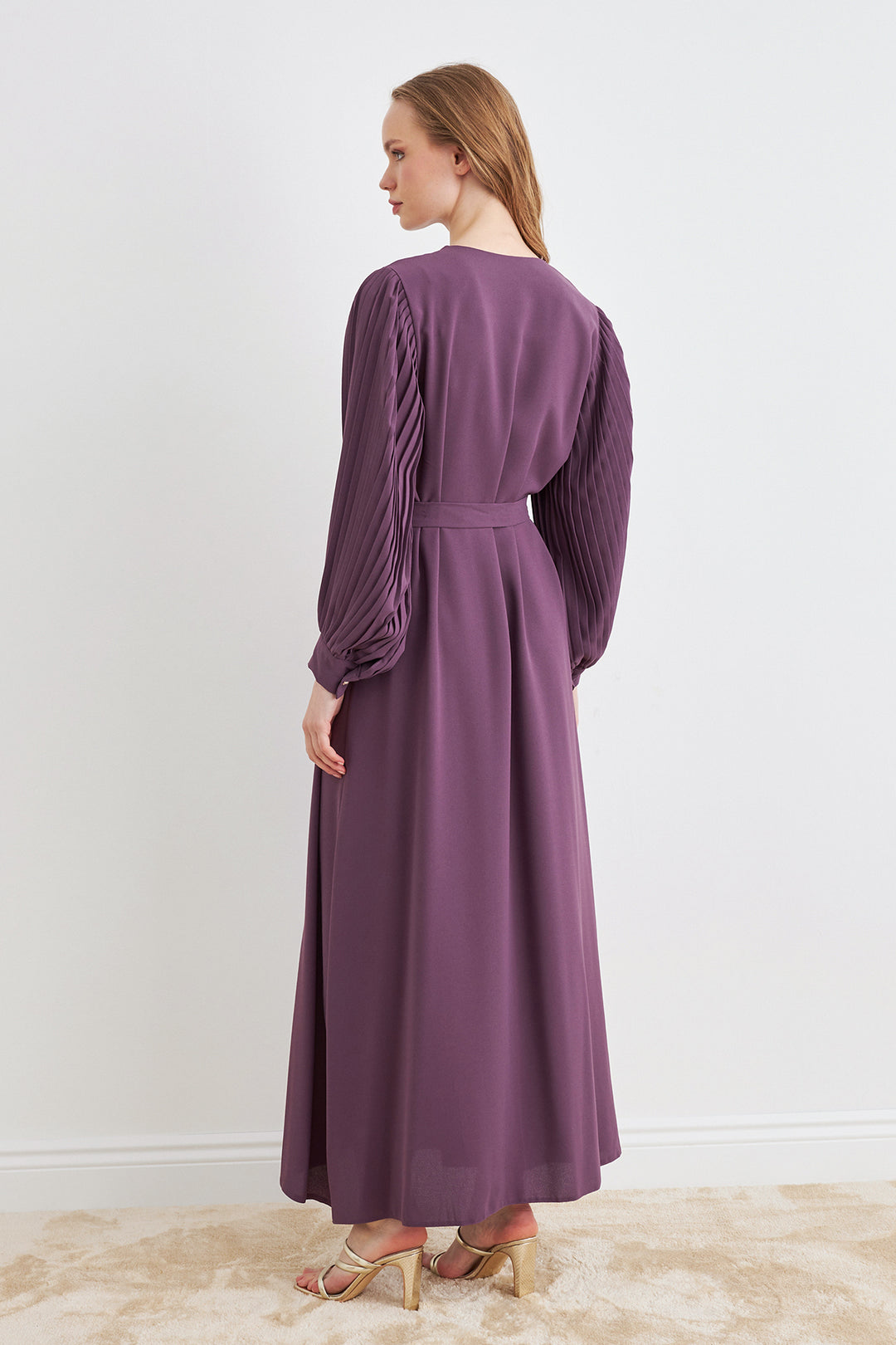 ZRF Women Sleeves Puffed Abaya - Lilac - Kannapolis
