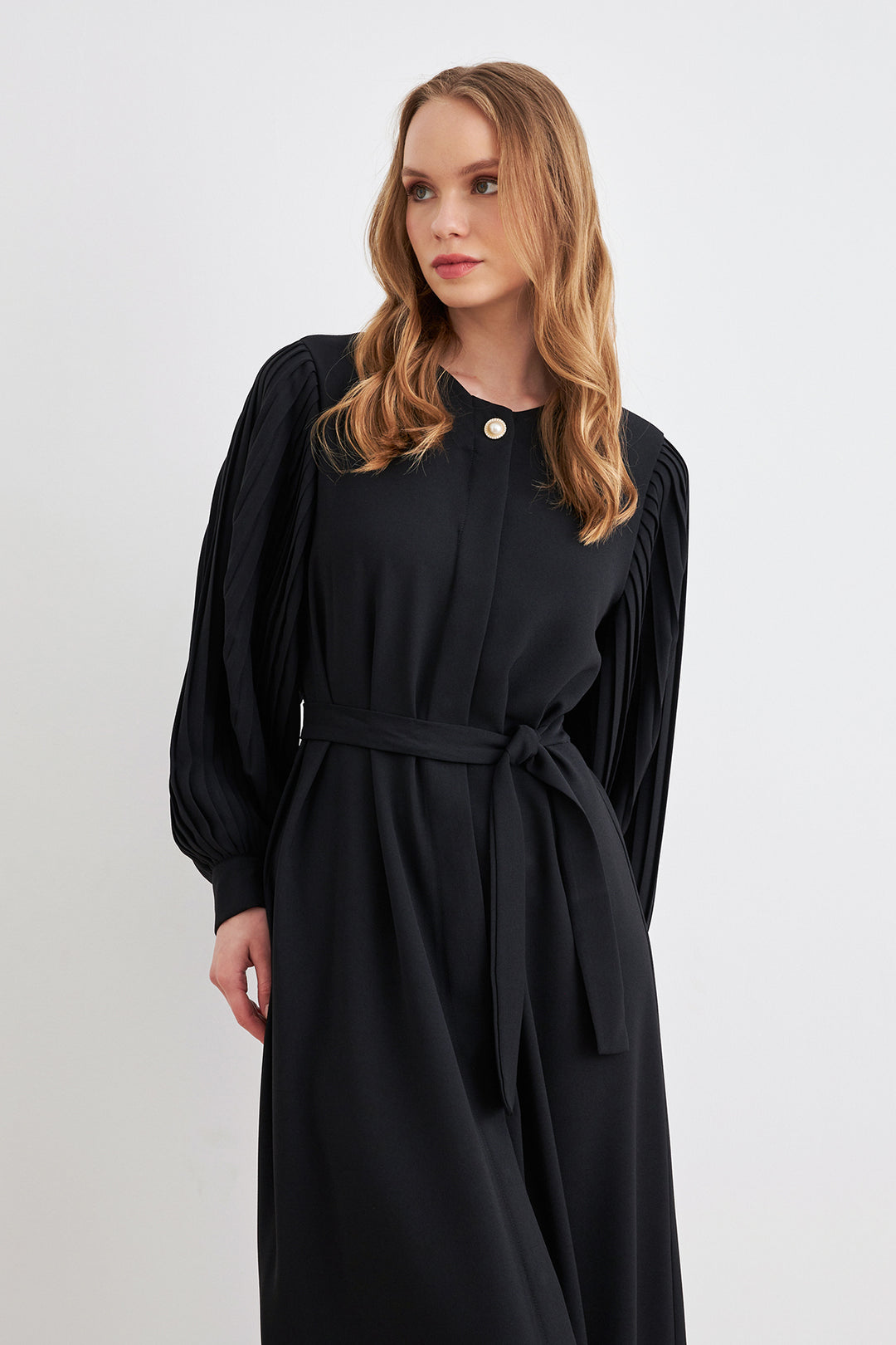 ZRF Women Sleeves Puffy Abaya - Black - Leesburg