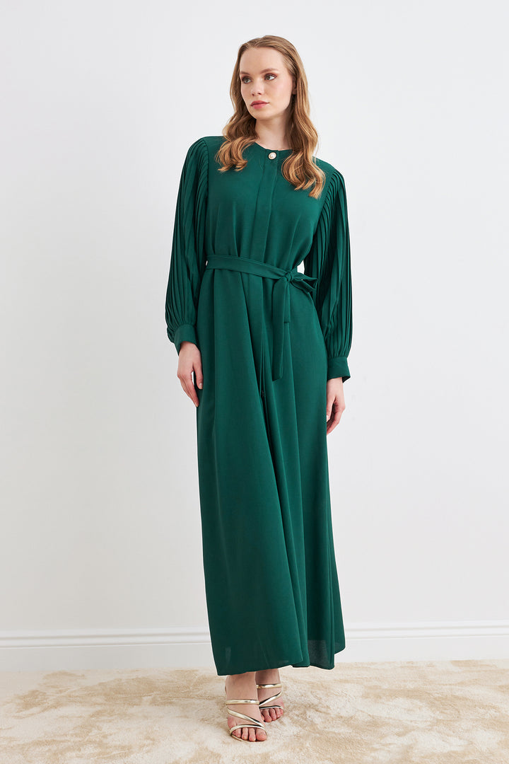 ZRF Women Sleeves Puffed Abaya - Emerald - Arden-Arcade