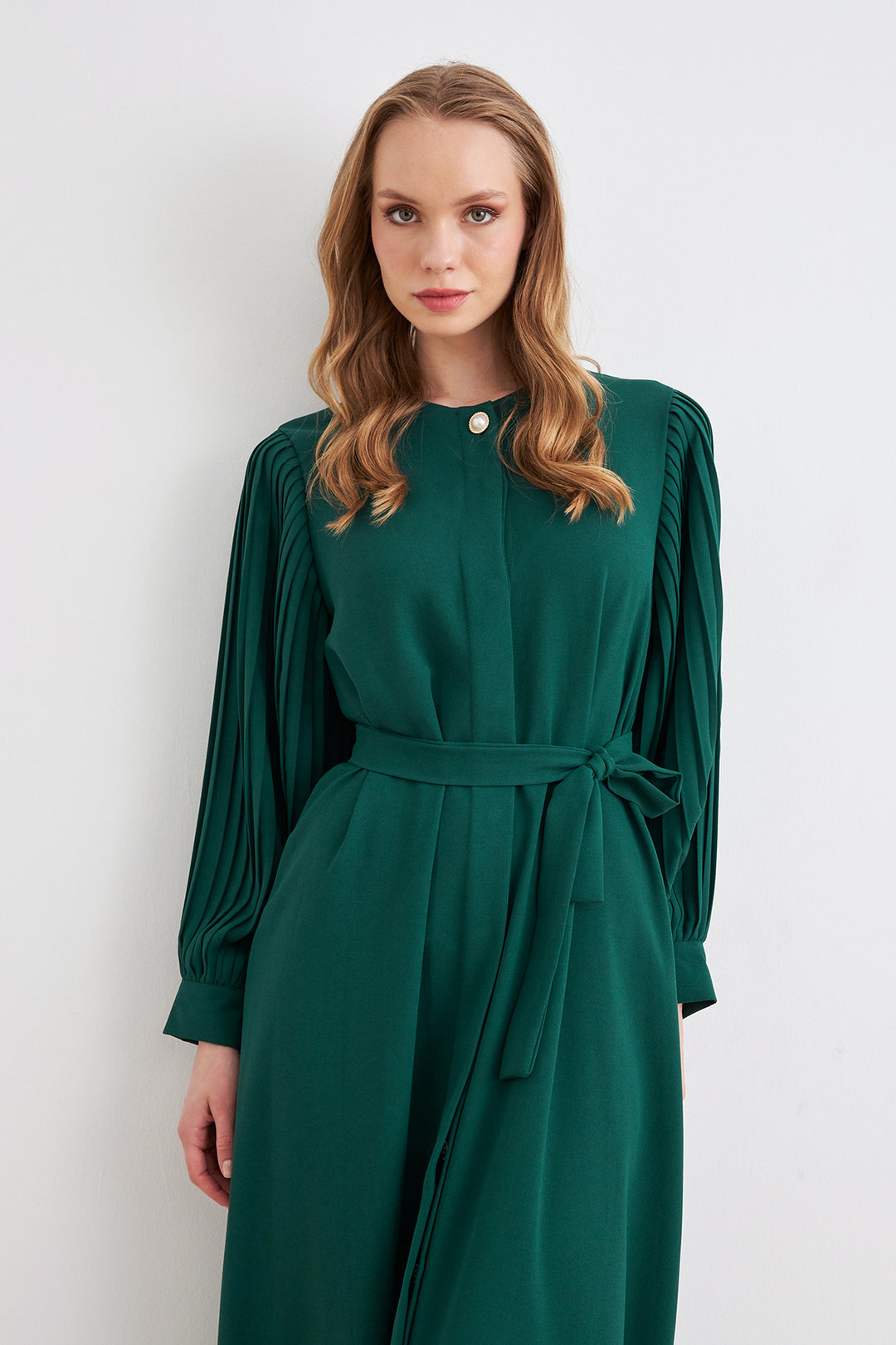 ZRF Women Sleeves Puffed Abaya - Emerald - Arden-Arcade