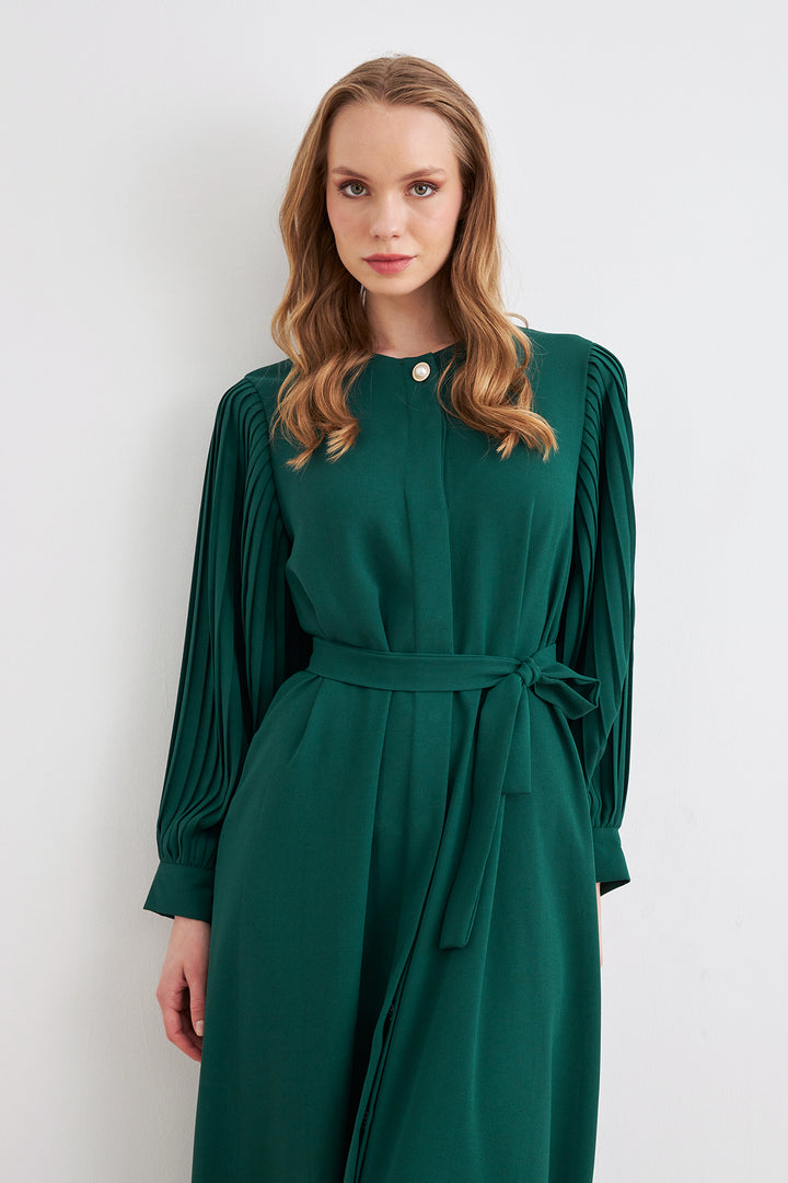 ZRF Women Sleeves Puffed Abaya - Emerald - Arden-Arcade