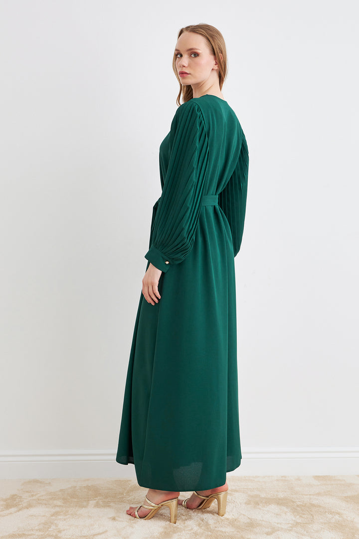 ZRF Women Sleeves Puffed Abaya - Emerald - Arden-Arcade
